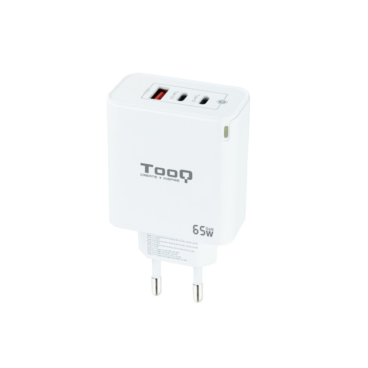 Väggladdare TooQ TQWC-GANQC2PD65WT
