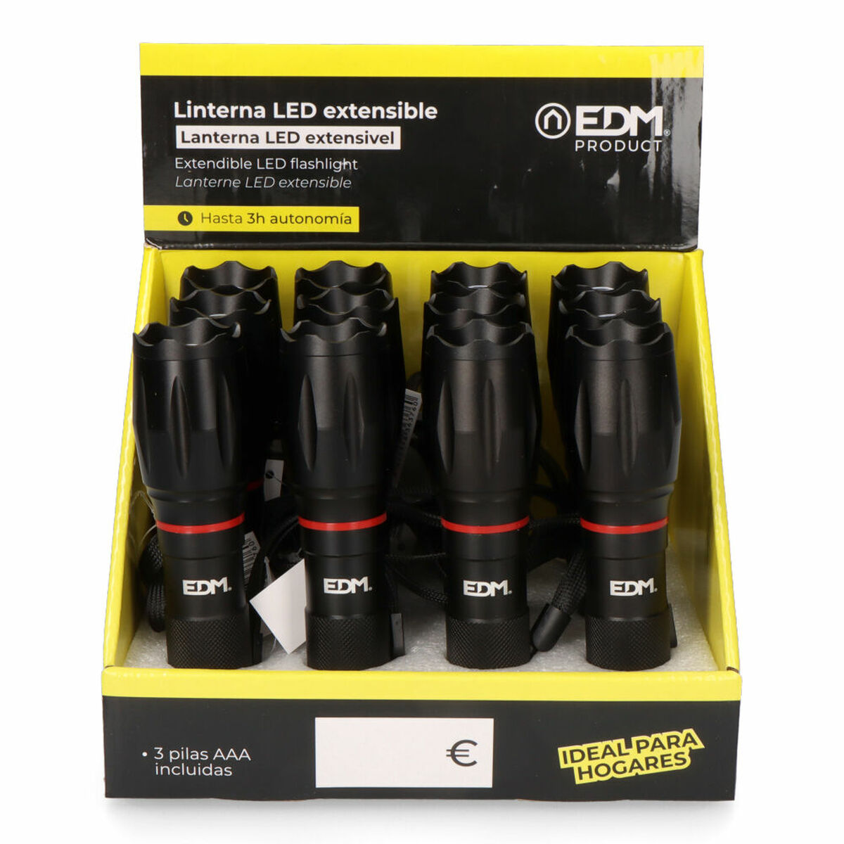 Förlängbar LED-ficklampa EDM 36376 Cob XL 5 W Zoom - 5
