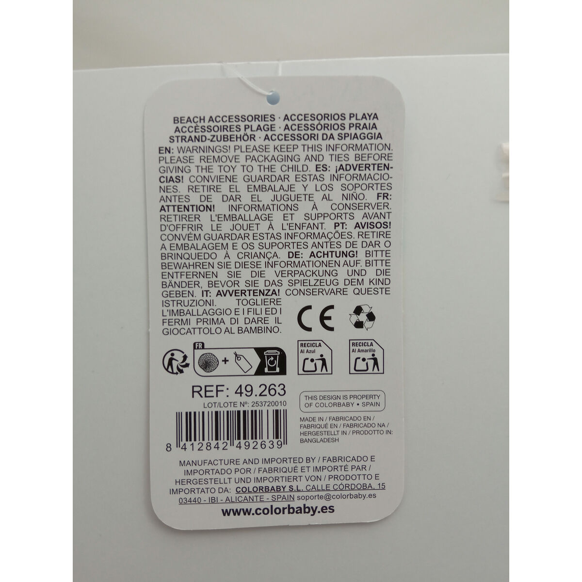 Strandleksaker set Colorbaby polypropen (10 antal) - 11