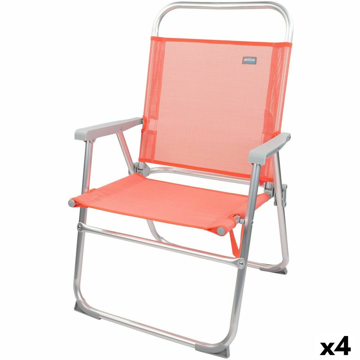 Hopfällbar Stol Aktive Flamingo Korall 48 x 88 x 50 cm (4 antal) - 6