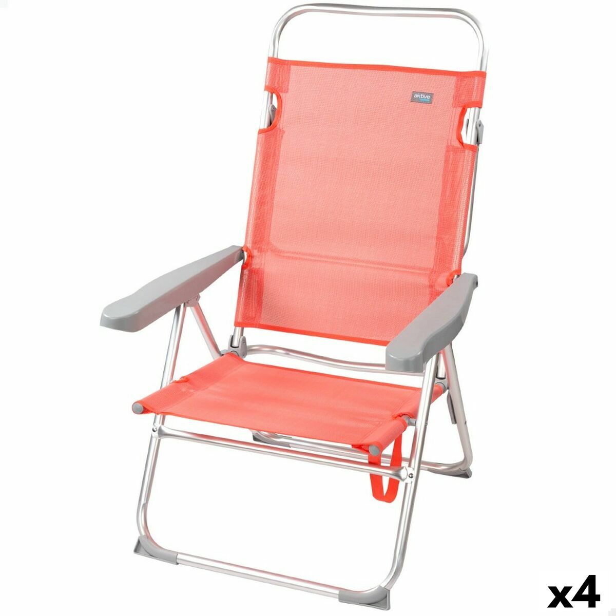 Hopfällbar Stol Aktive Flamingo Korall 48 x 99 x 57 cm (4 antal) - 6