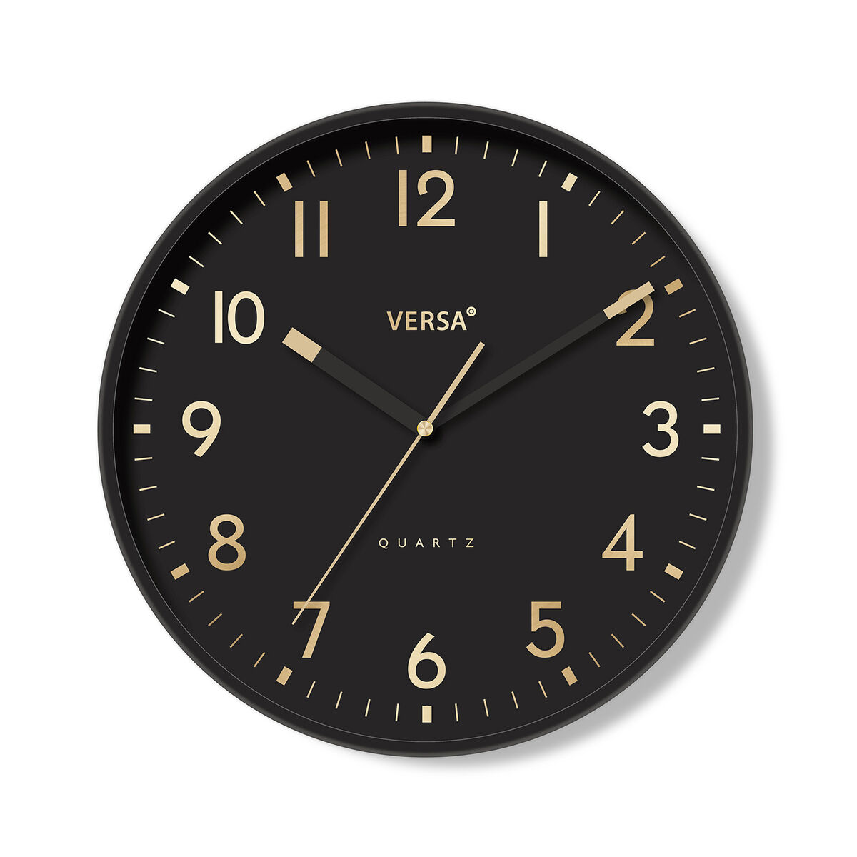 Väggklocka Versa Svart Plast 4 x 30 x 30 cm