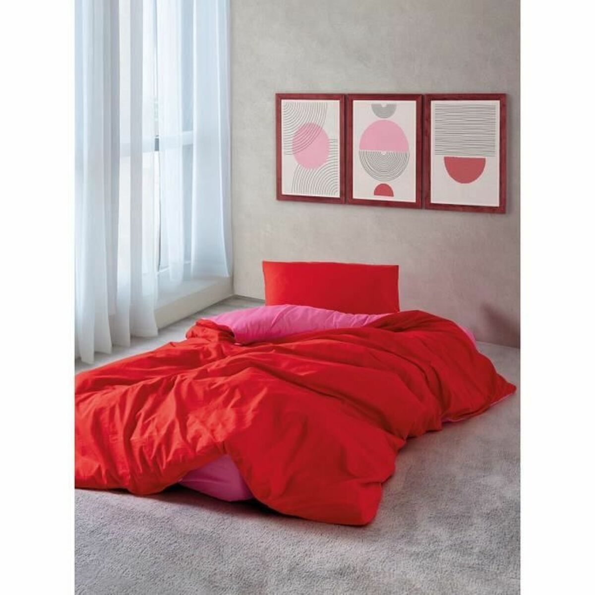 Täckslagsset Röd Rosa 220 x 240 cm - 2