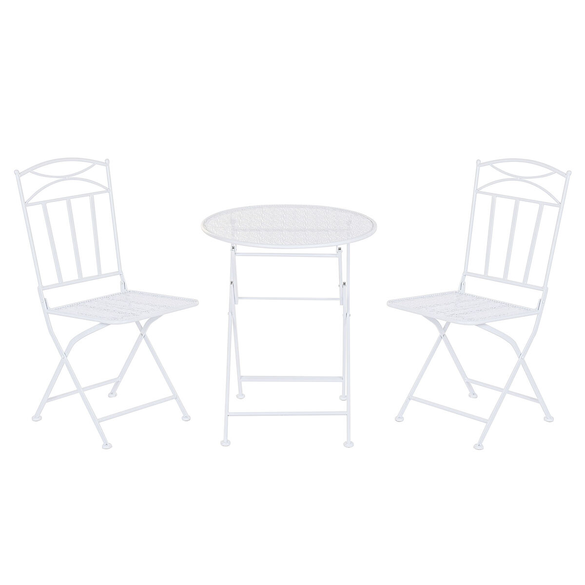 Bordsgrupp med 2 stolar Home ESPRIT Vit 60 x 60 x 70 cm