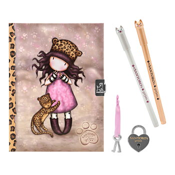 Agenda med tillbehör Gorjuss Purrrrrfect love Leopard 25 x 25 x 2.8 cm