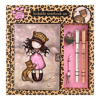 Agenda med tillbehör Gorjuss Purrrrrfect love Leopard 25 x 25 x 2.8 cm