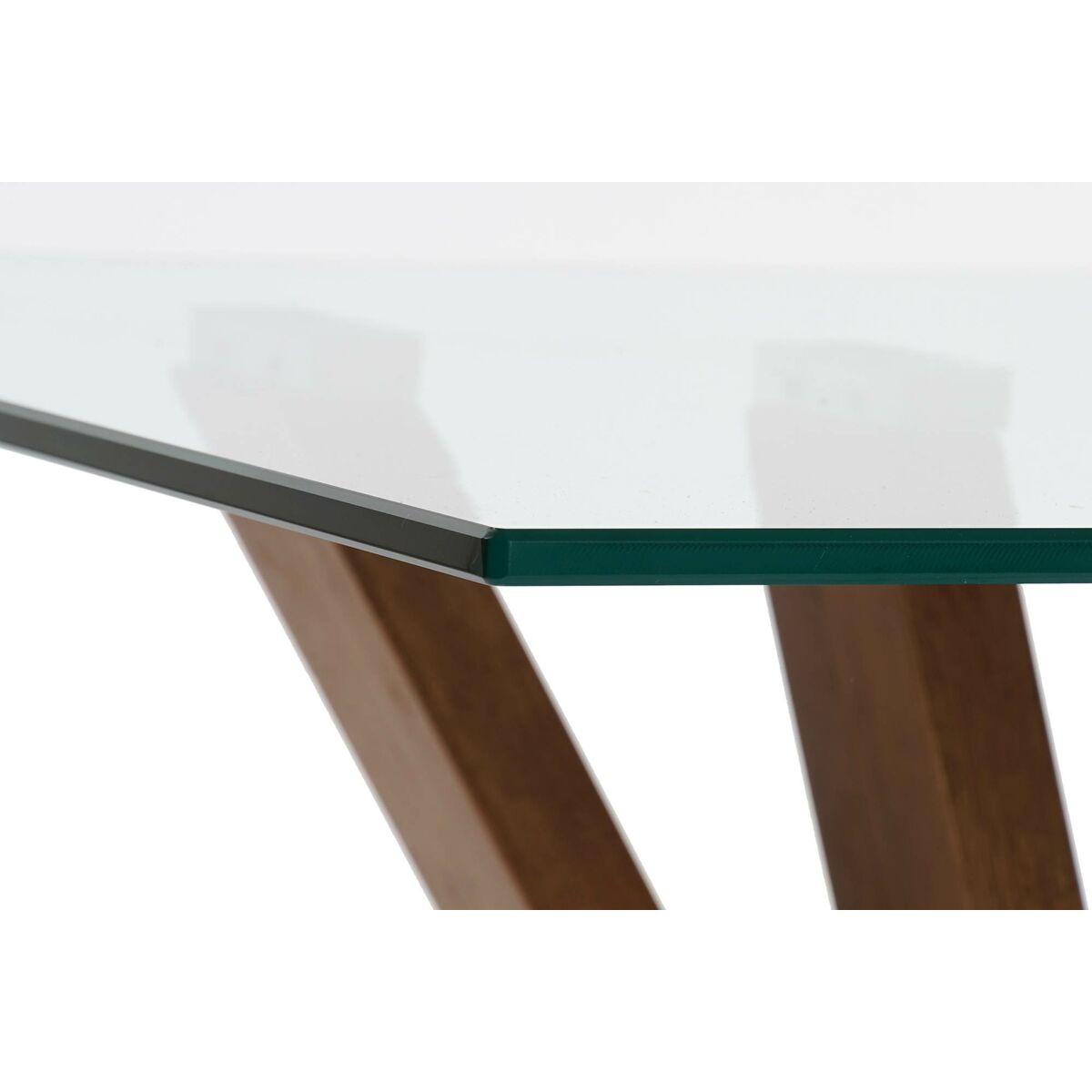 Soffbord DKD Home Decor Glas Valnöt Aluminium 130 x 70 x 42 cm - 4