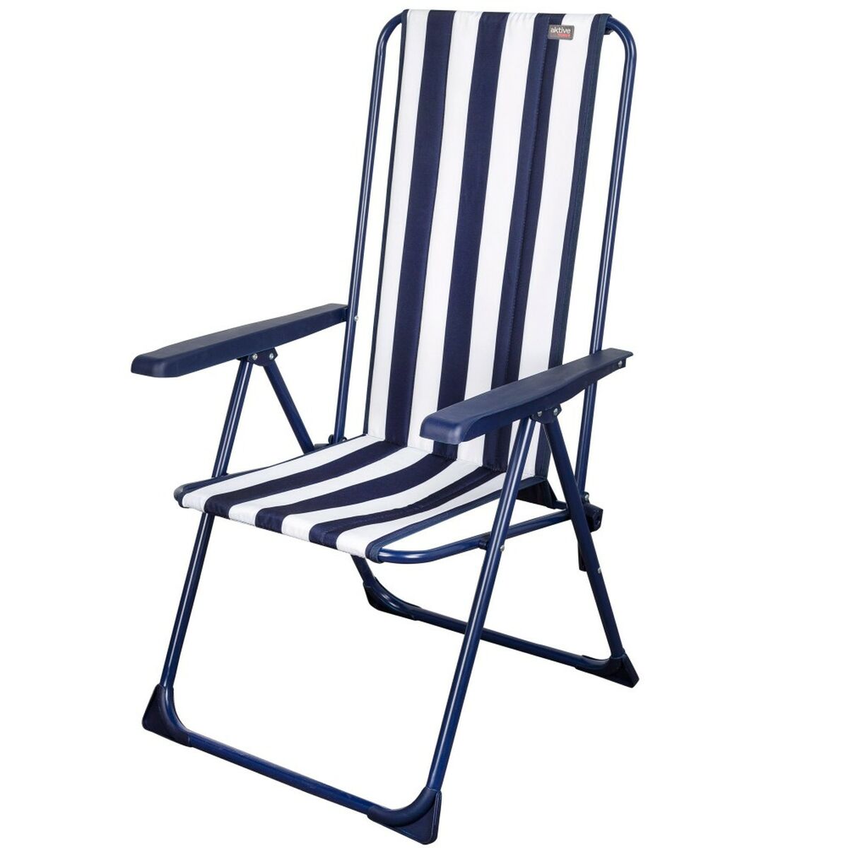 Hopfällbar Stol Aktive Randig Vit Marinblå 46 x 101 x 59 cm (4 antal) - 7