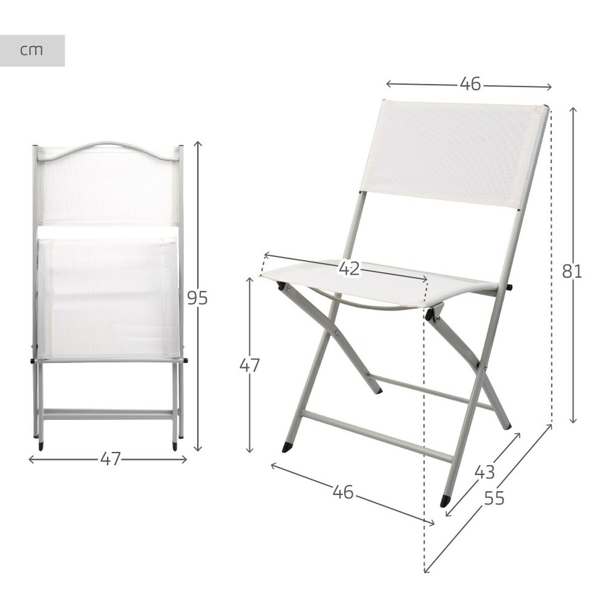 Hopfällbar Stol Aktive Vit 46 x 81 x 55 cm (4 antal) - 12