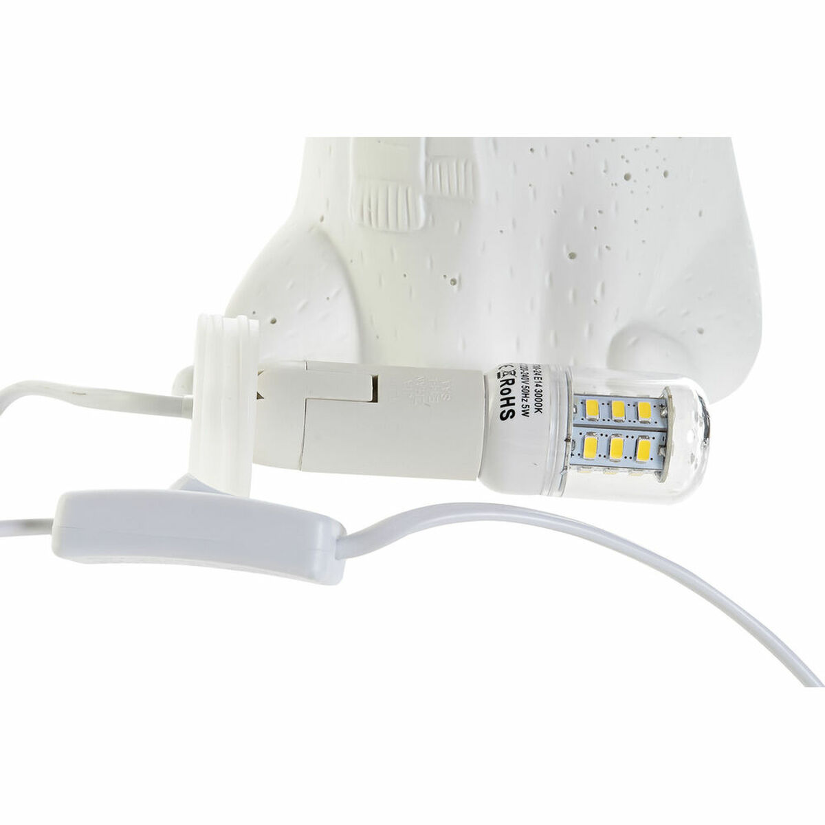 Bordslampa DKD Home Decor 17 x 12 x 23 cm Porslin Vit 220 V 25 W - 6