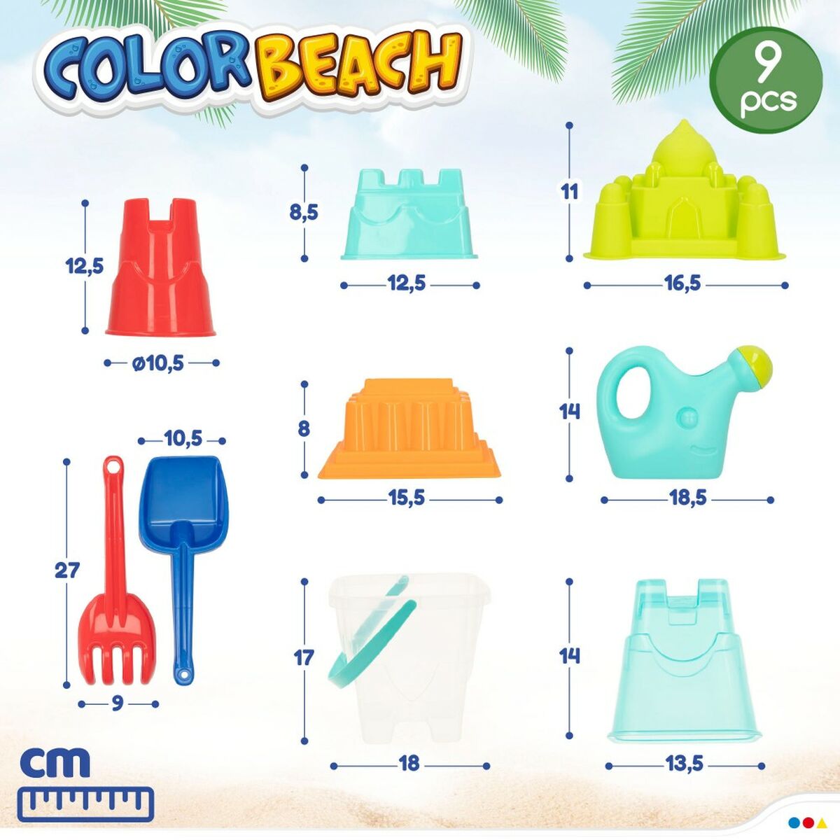 Strandleksaker set Colorbaby polypropen (12 antal) - 2