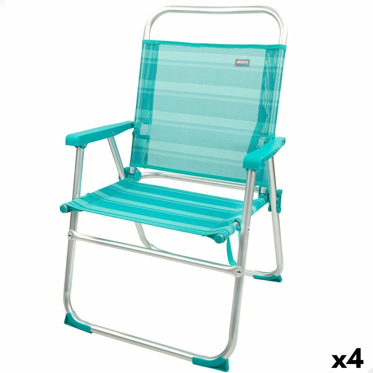 Strandstol Aktive Turkos 48 x 88 x 50 cm Aluminium Hopfällbar (4 antal) - 8