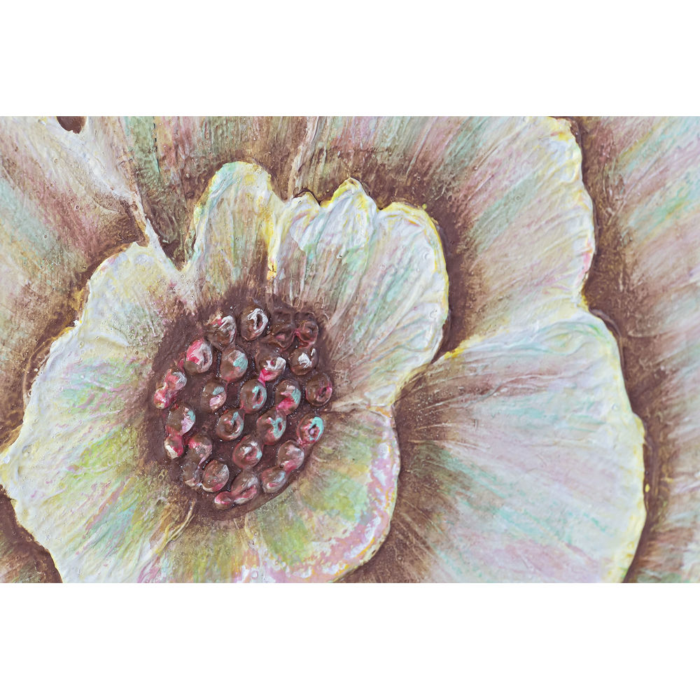 Kanvas DKD Home Decor Multicolour Virágok 80 x 4 x 120 cm (1 antal) - 2
