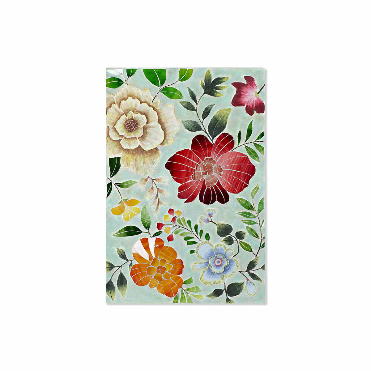 Kanvas DKD Home Decor Multicolour Virágok 80 x 4 x 120 cm (1 antal) - 4