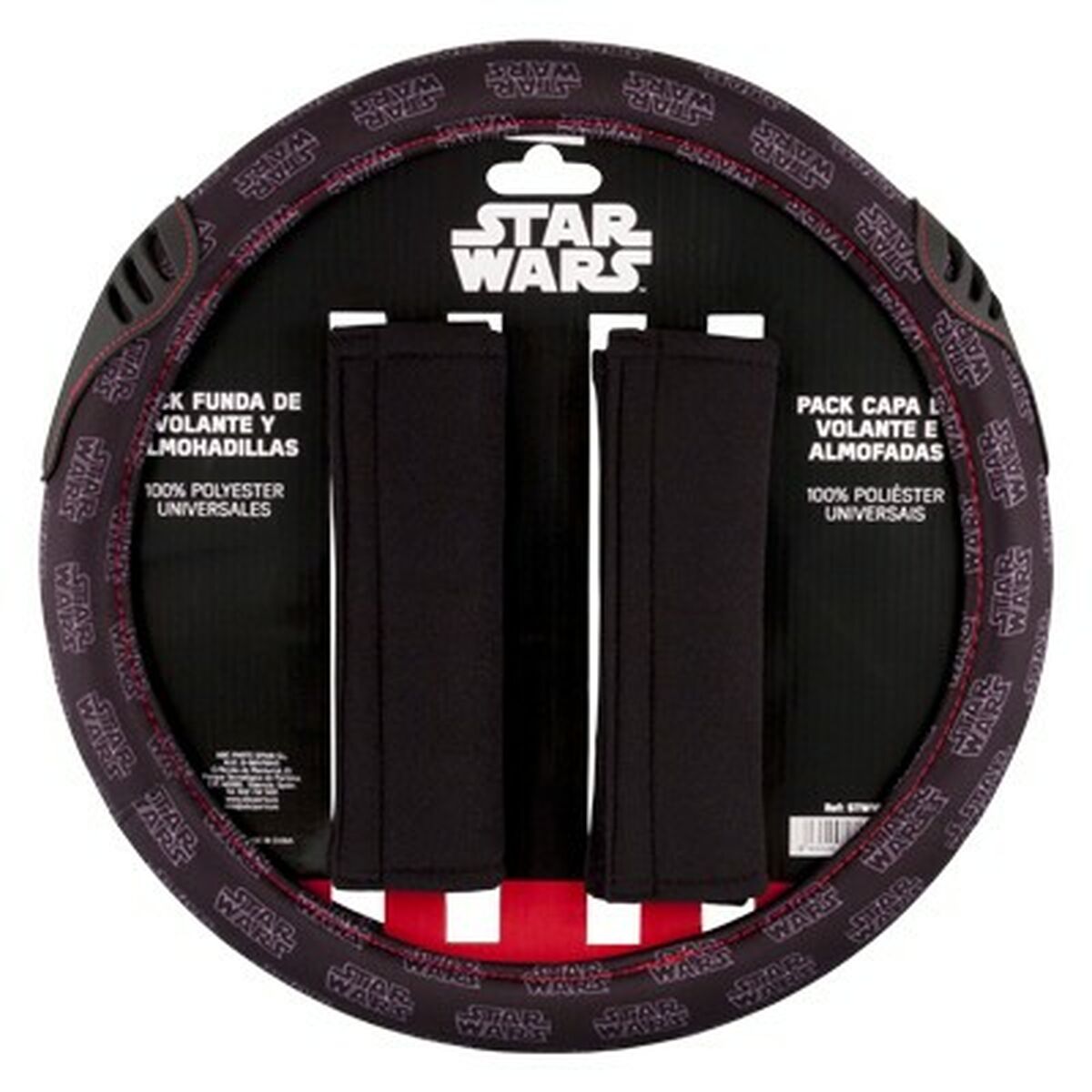 Rattöverdrag + Kuddar till säkerhetsbälte Star Wars Darth Vader Universal Svart 3 Delar - 2
