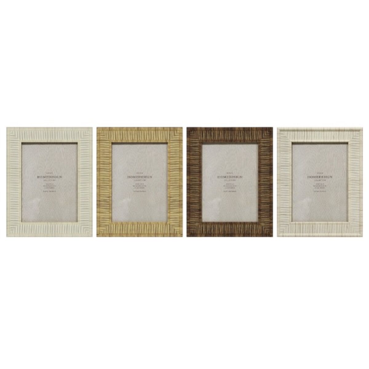 Fotoram Home ESPRIT Beige Naturell Glas polystyren Scandi 18,5 x 2 x 23,5 cm (4 antal) - 2