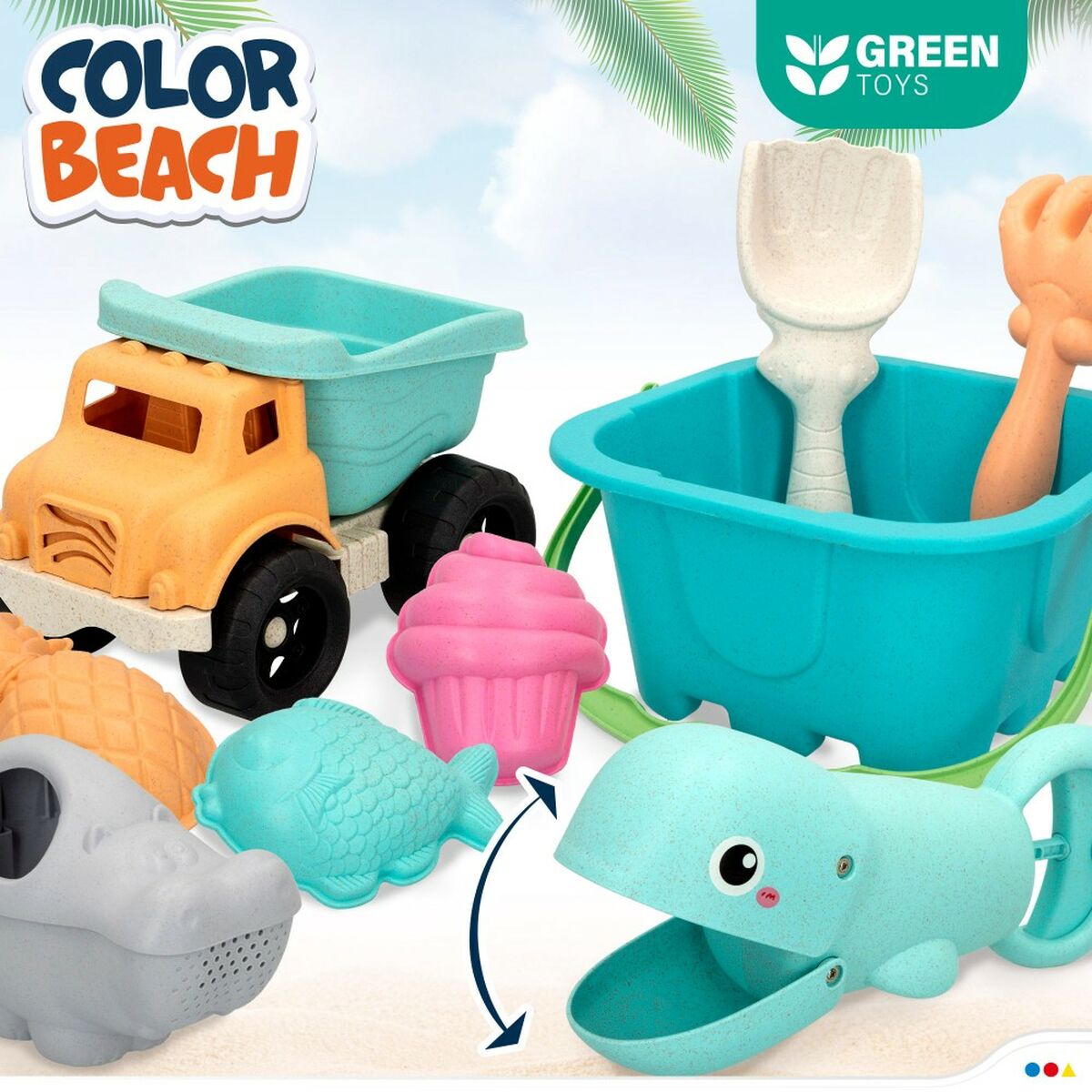 Strandleksaker set Colorbaby 19,5 x 10 x 19,5 cm (4 antal) - 5