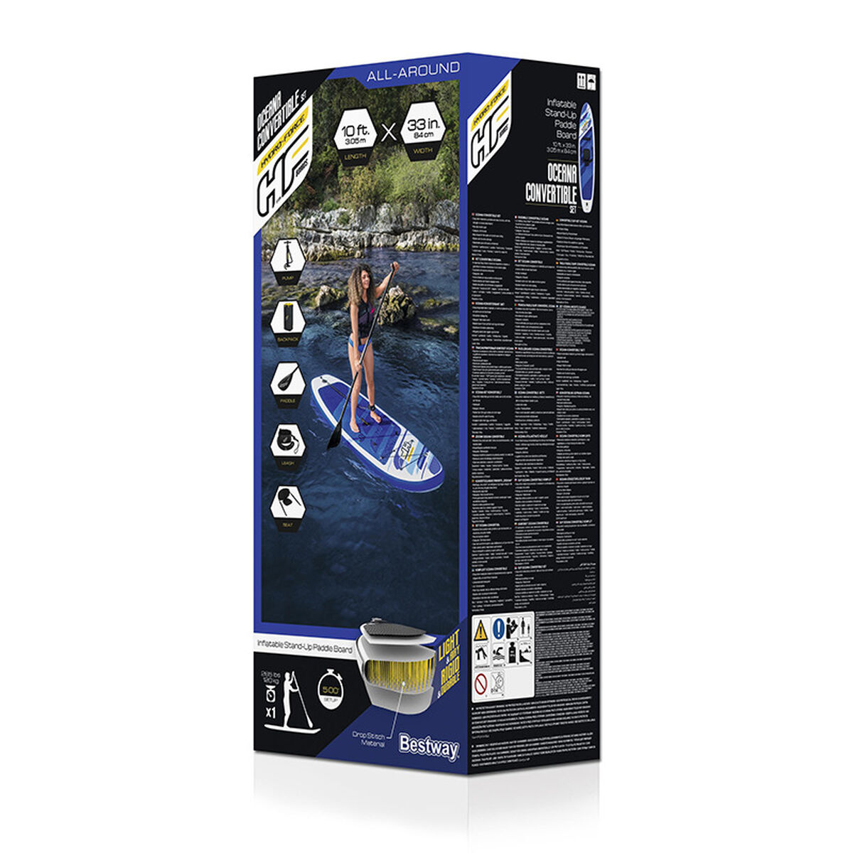 Bestway Paddle Surf Konvertibel Bord Hidro-Force 305x84x12 cm Fritid 65350 - 10