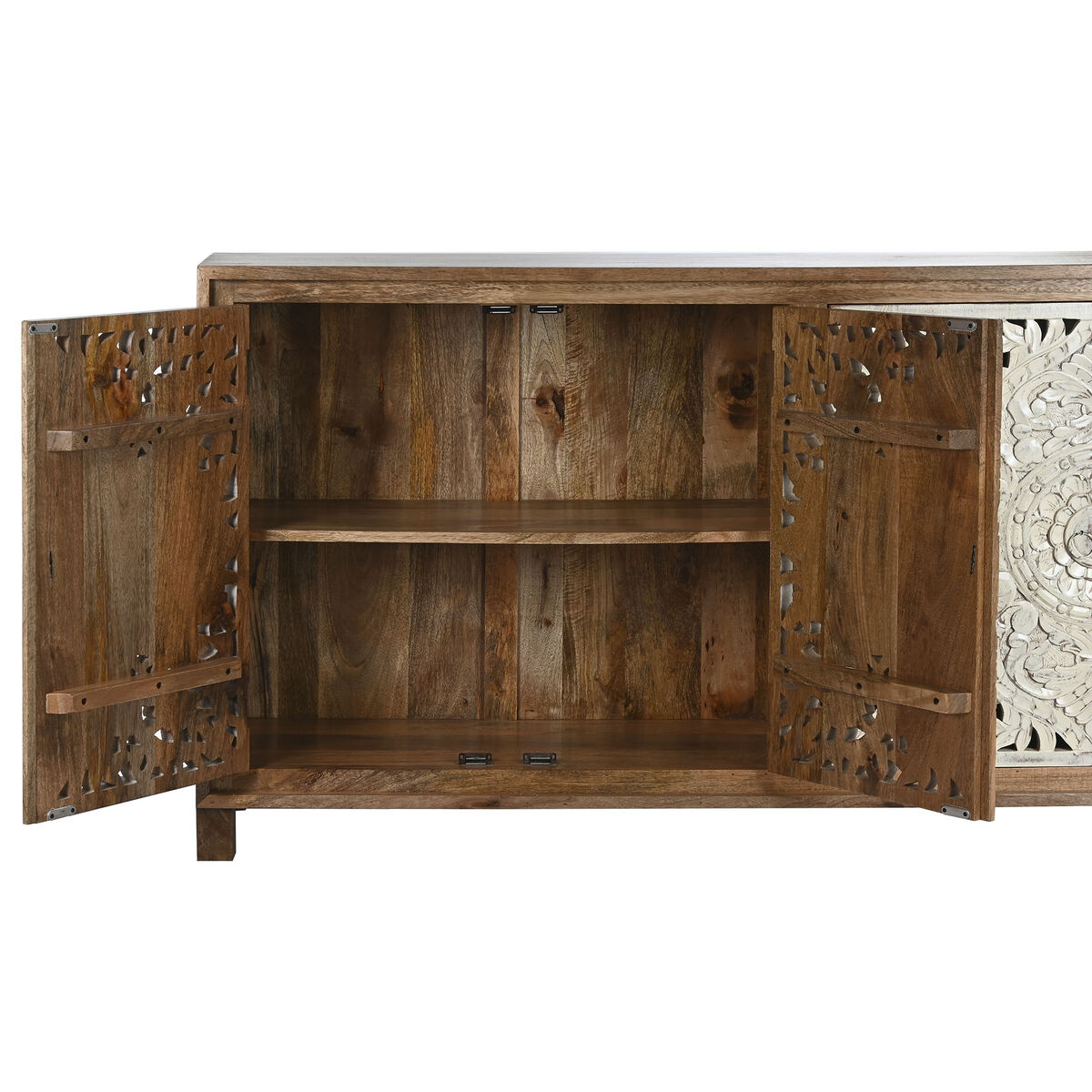 Skänk Home ESPRIT Vit Naturell Mangoträ 180 x 40 x 90 cm - 5