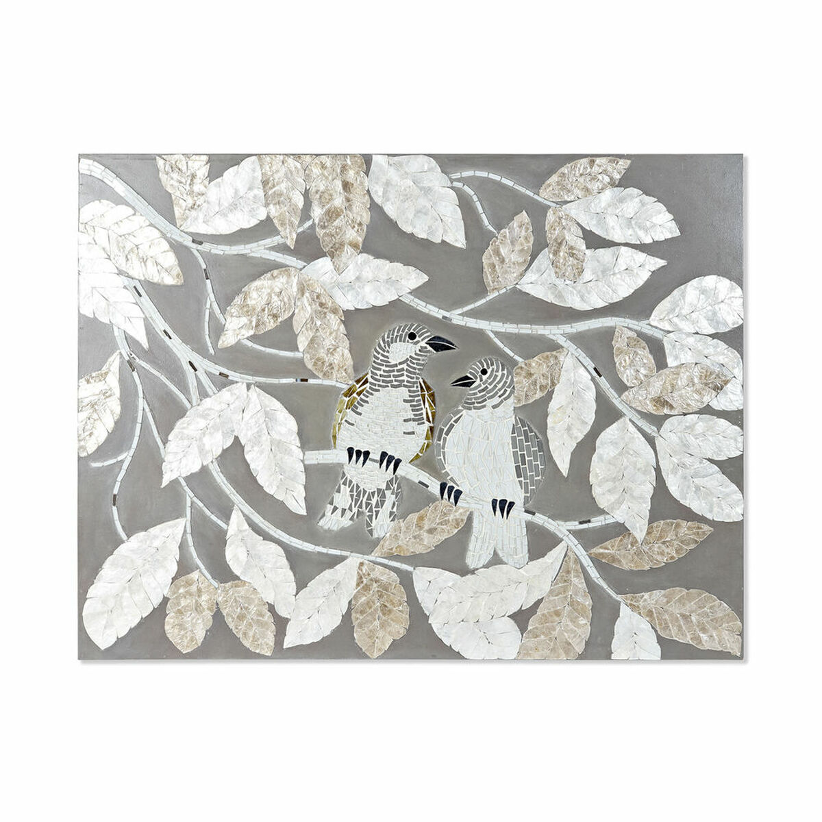 Kanvas DKD Home Decor Beige Grå Löv av en växt 90 x 4 x 70 cm - 5