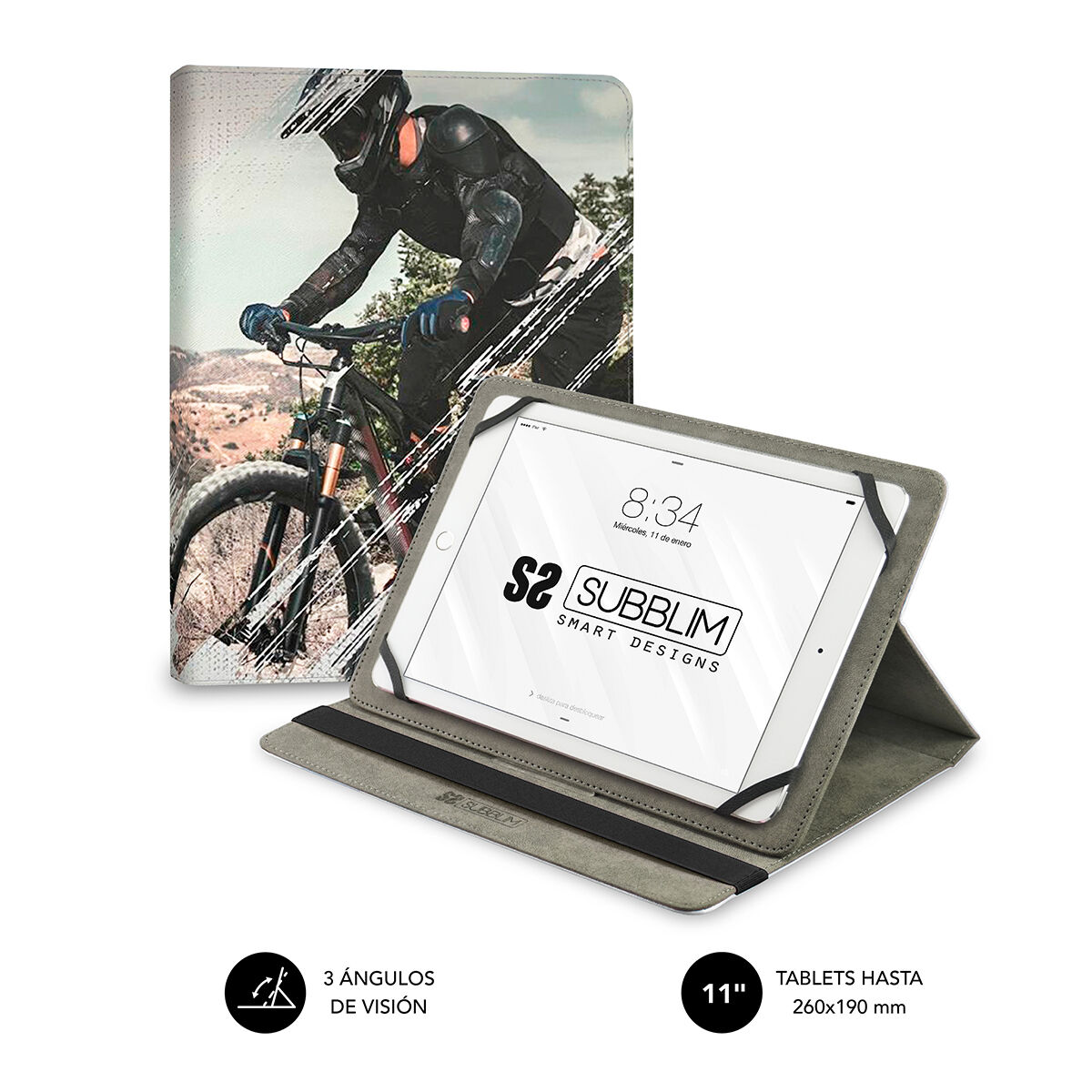 Fodral till Läsplatta Subblim Trendy Biker Multicolour 11" - 14