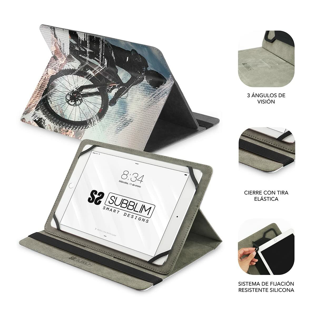 Fodral till Läsplatta Subblim Trendy Biker Multicolour 11" - 7
