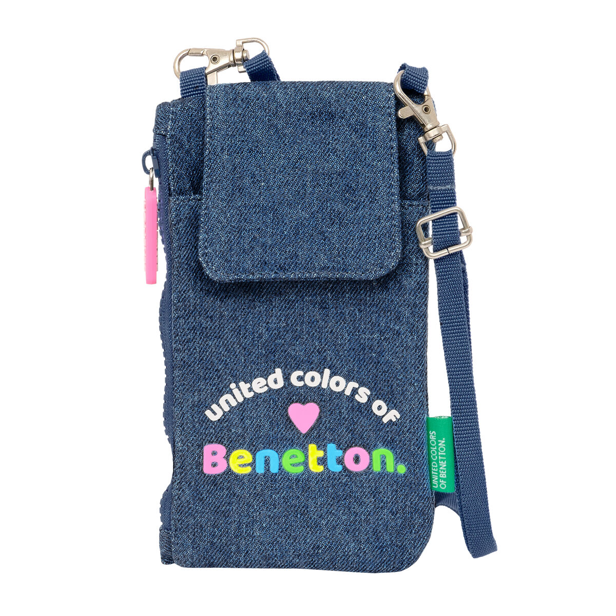 Handväska Benetton Denim Mobilväska Blå