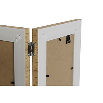 Fotoram Home ESPRIT Brun Beige Naturell Elfenben Glas polystyren Skandinavisk 31 X 2 X 21 cm (4 antal)