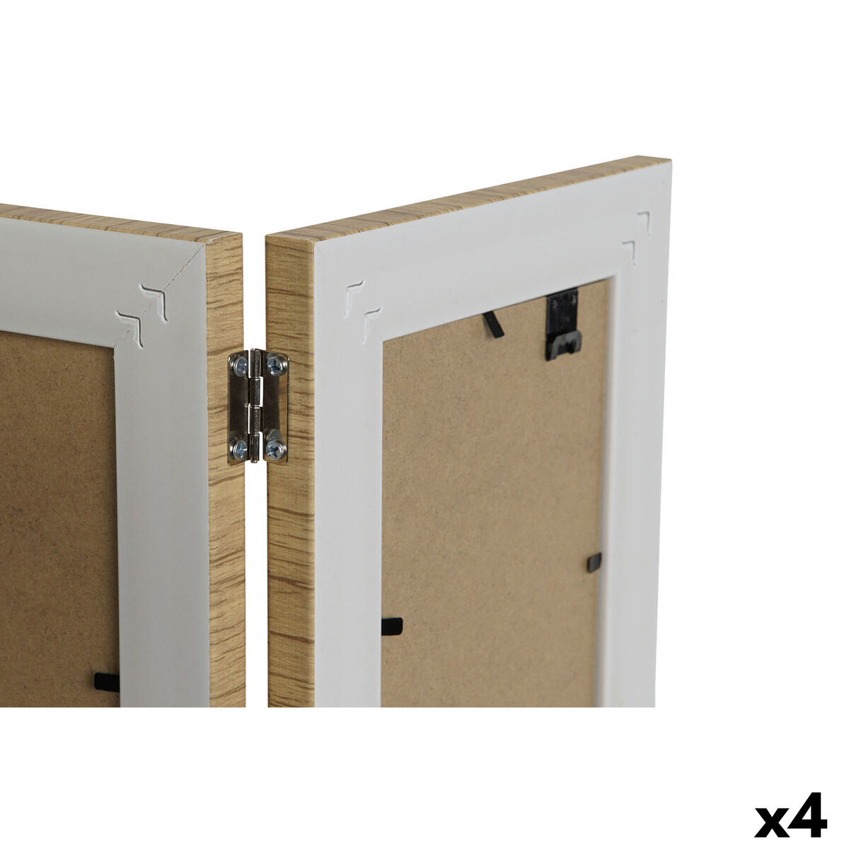 Fotoram Home ESPRIT Brun Beige Naturell Elfenben Glas polystyren Skandinavisk 31 X 2 X 21 cm (4 antal) - 5