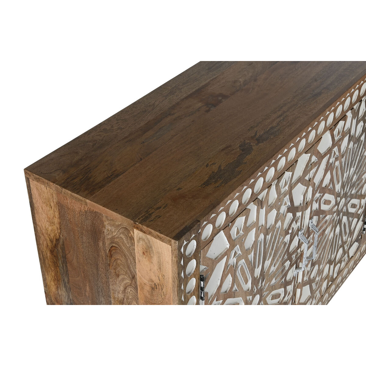 Skänk Home ESPRIT Vit Naturell Mangoträ 165 x 40 x 90 cm - 3