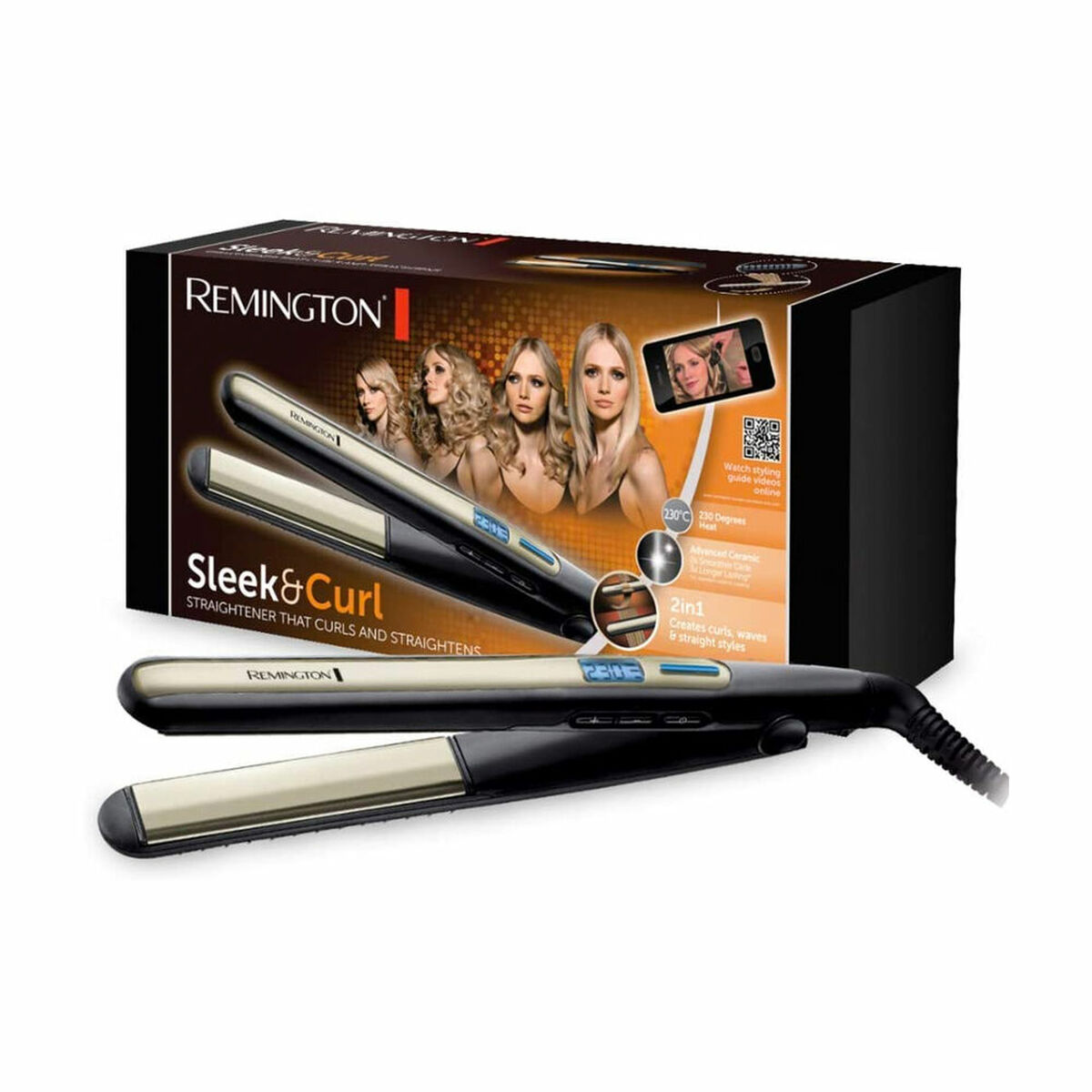 Plattång Remington Sleek & Curl Svart 110 mm 150°C - 230°C - 3