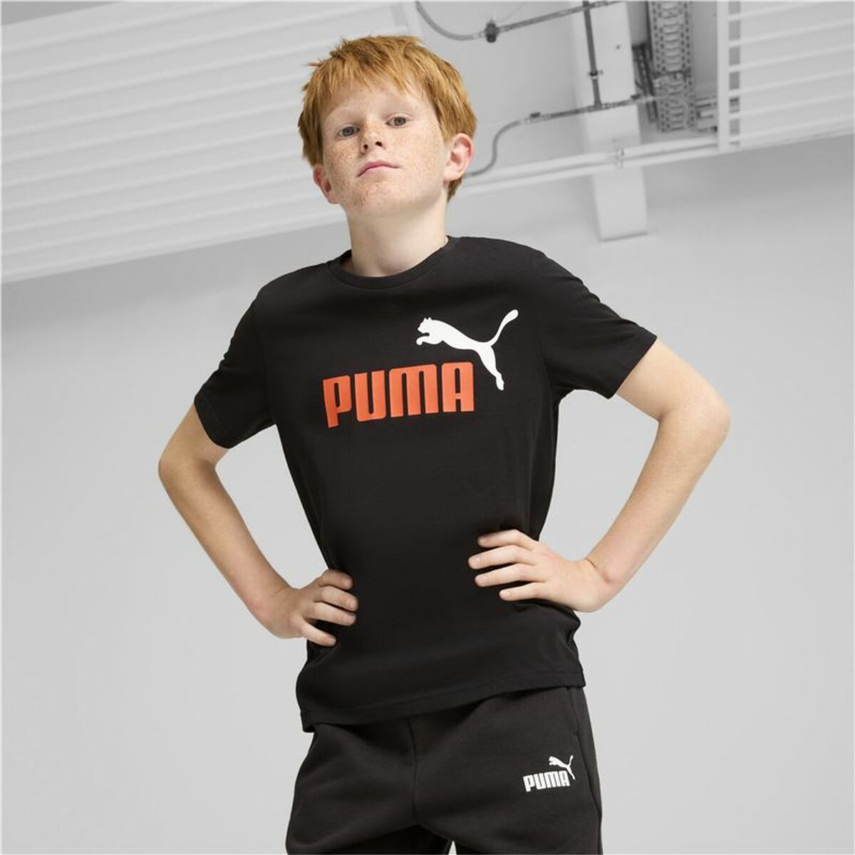 Barn T-shirt med kortärm Puma Essentials+ 2 Col Logo - 5