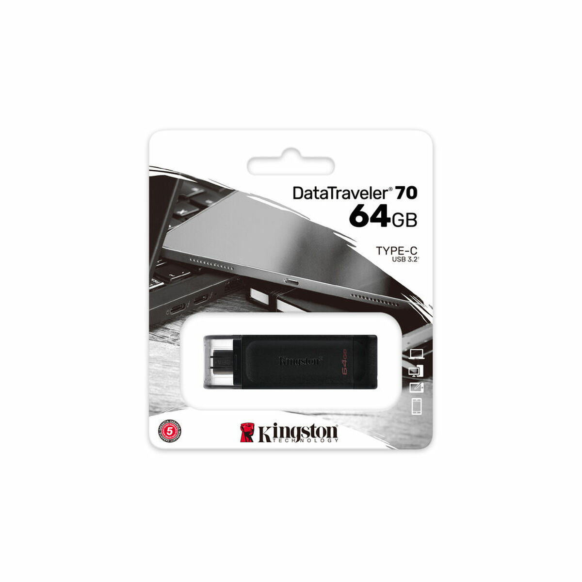 USB-minne Kingston DT70/64GB usb c Svart 64 GB - 2
