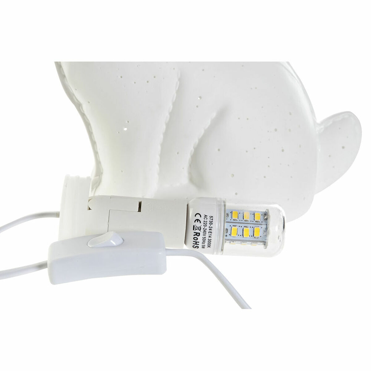 Bordslampa DKD Home Decor 25 x 10 x 19 cm Porslin Vit 220 V 25 W - 7