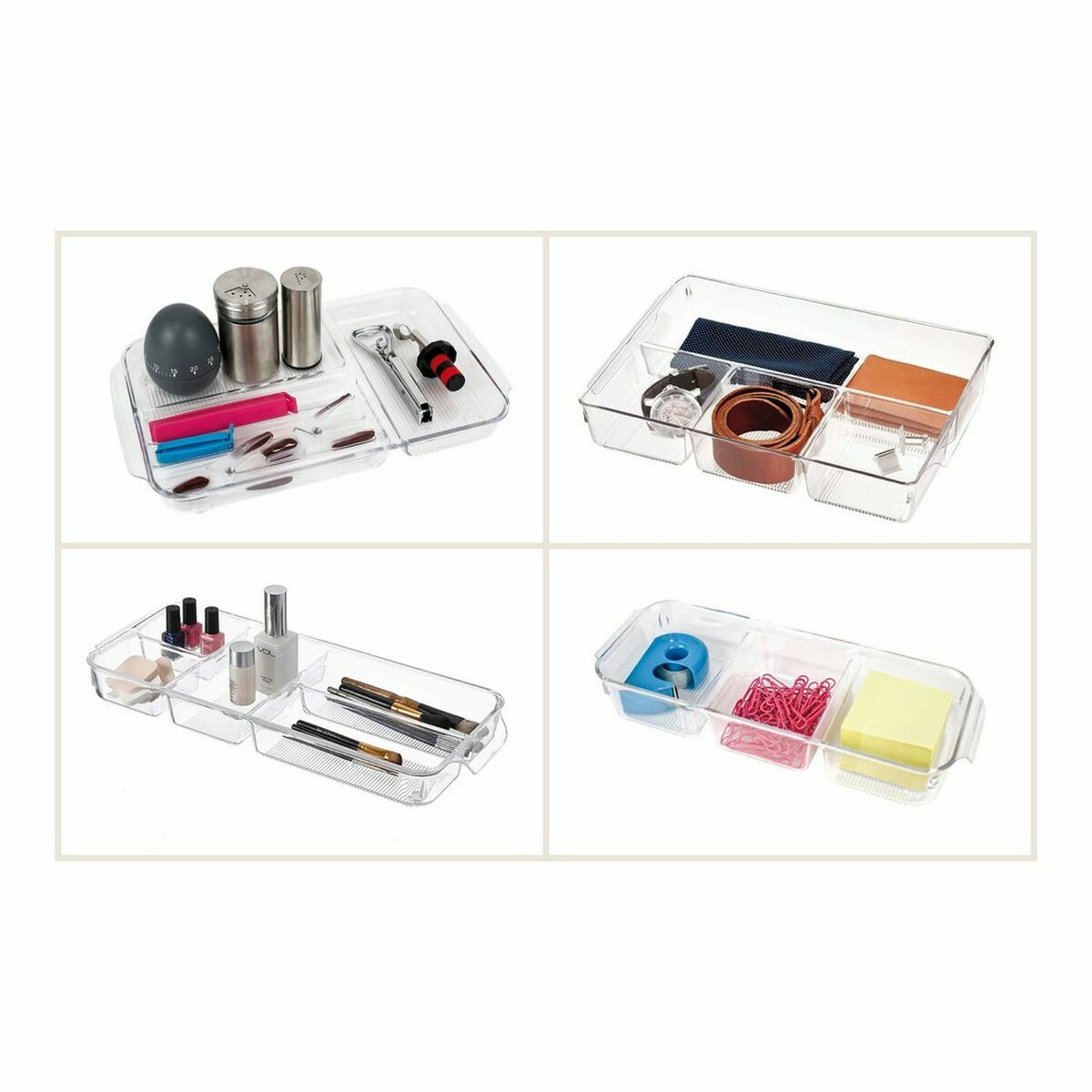 Flerfunktionell förvaring Confortime Transparent 37,5 x 23,5 x 5, cm (12 antal) - 3