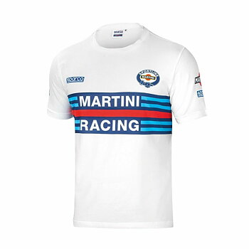 T-shirt med kortärm Sparco MARTINI RACING Storlek M Vit