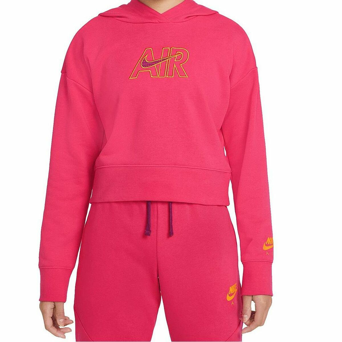Luvtröja, Flickor  CROP HOODIE  Nike DM8372 666  Rosa - 2