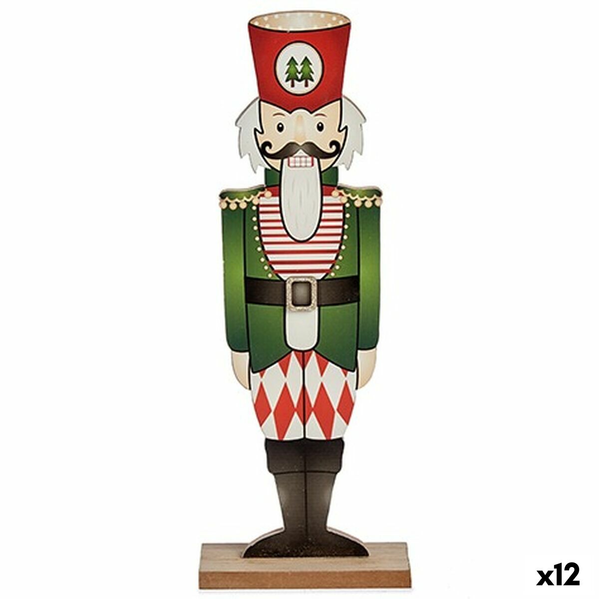 Nötknäppare Krist+ Svart Röd Grön Trä 8 x 40 x 15 cm Nötknäppare (12 antal) - 3