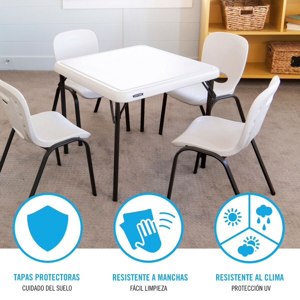 Barnbord Lifetime Vit Hopfällbar 61 x 53,5 x 61 cm Stål Plast - 9