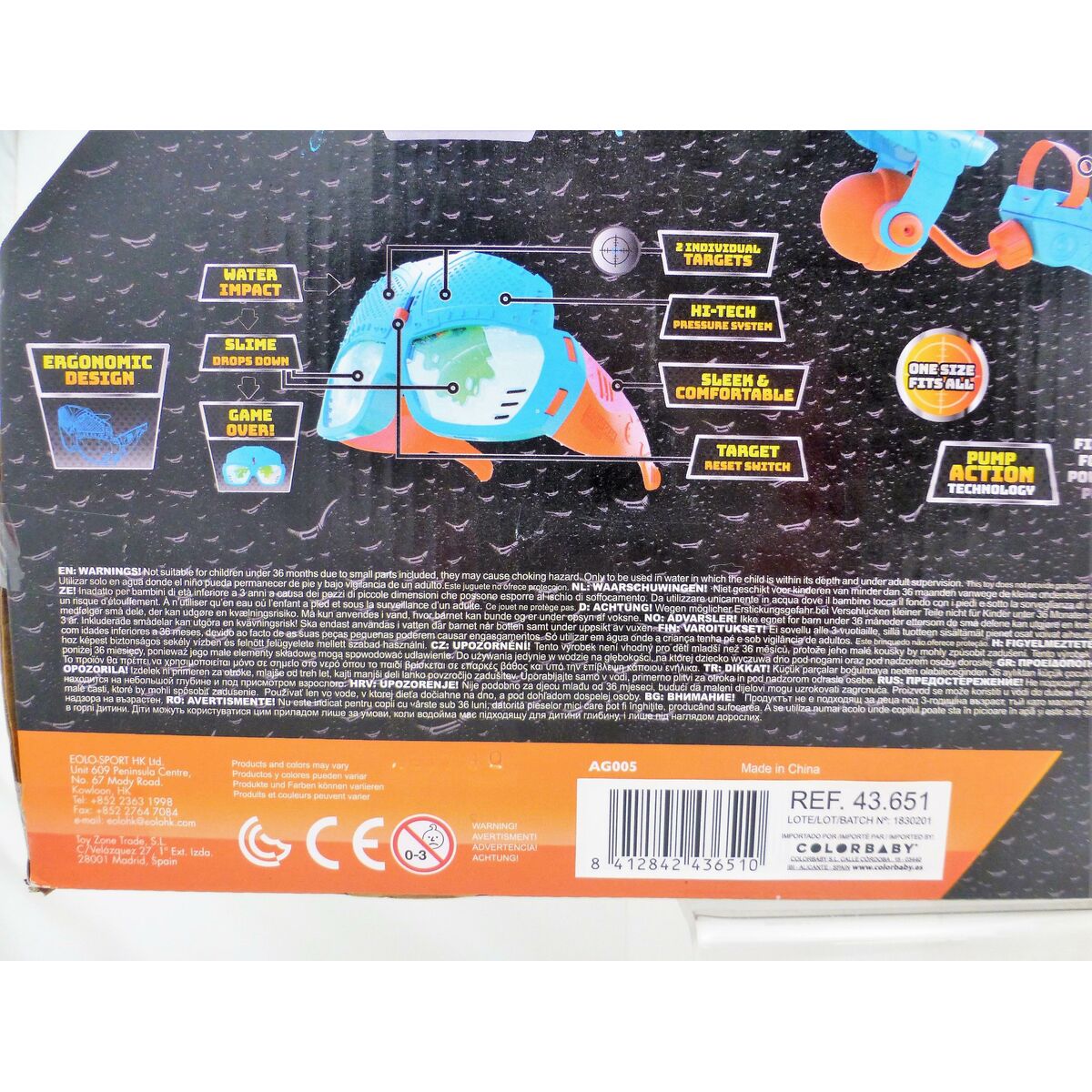 Vattenpistol Eolo AQUA GEAR Blå 250 ml 37,5 x 8,5 x 11 cm (6 antal) - 12