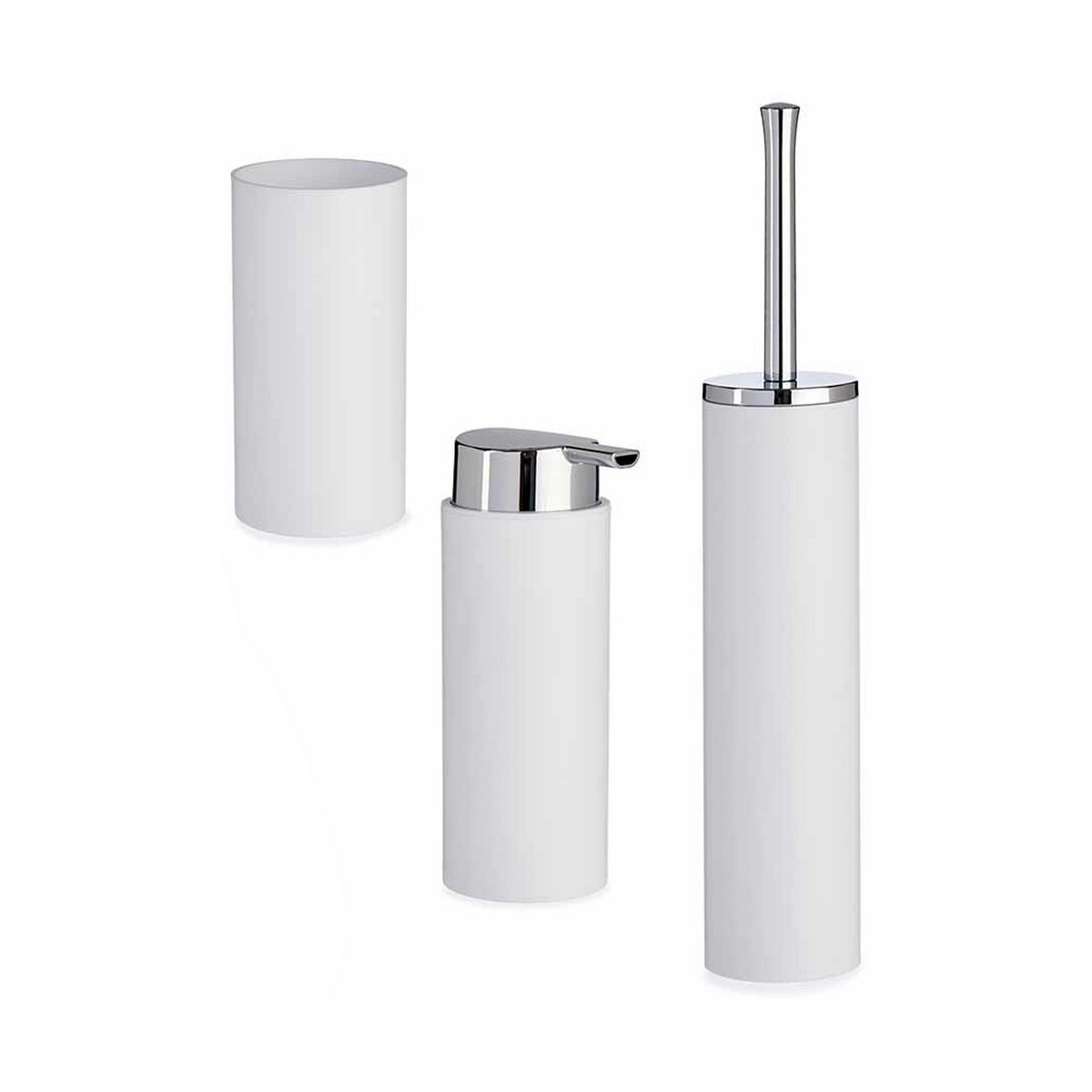 Badkit Berilo Vit Silvrig Plast 16,5 x 8 x 32,5 cm