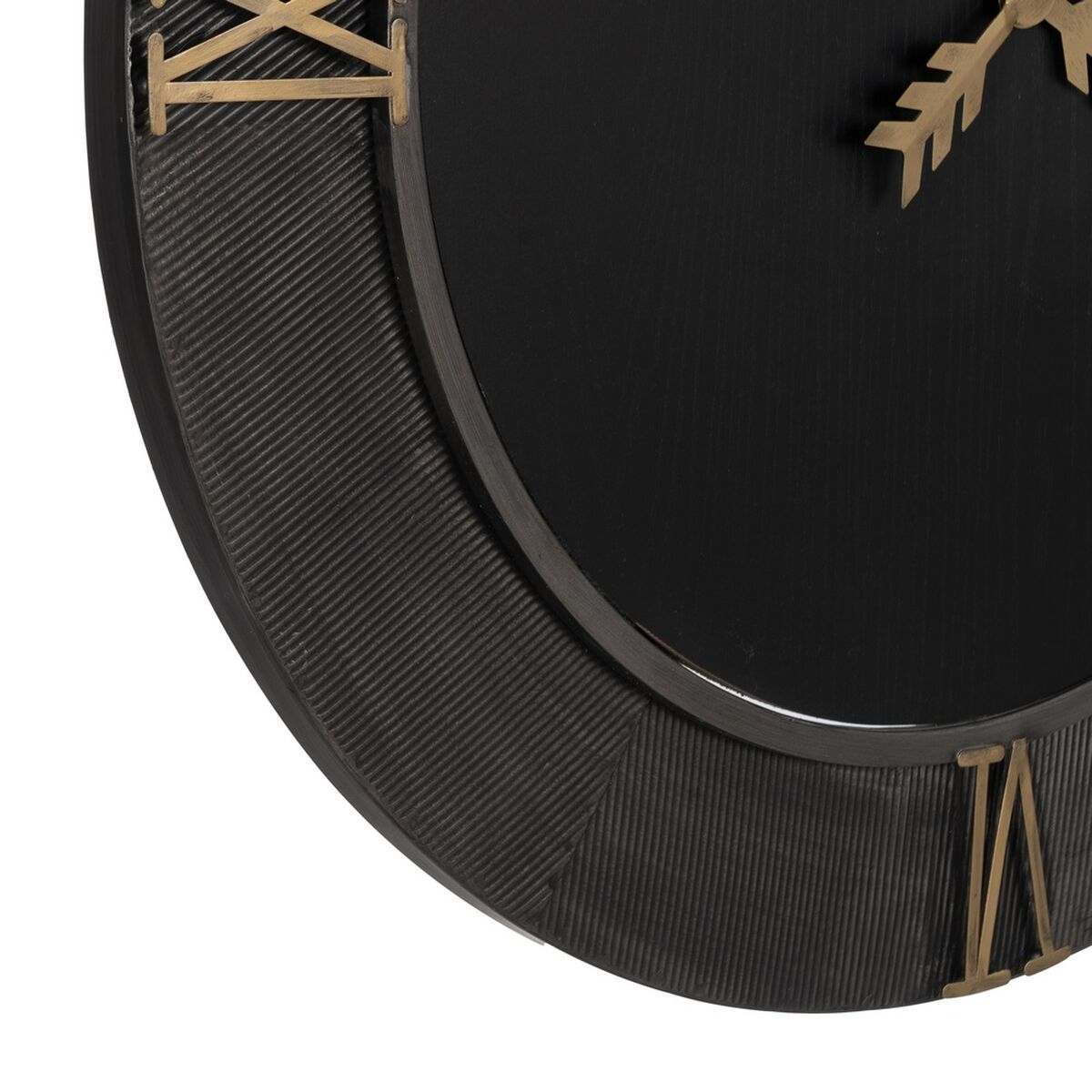 Väggklocka Svart Gyllene Järn Trä MDF 80 x 2,5 x 80 cm - 2