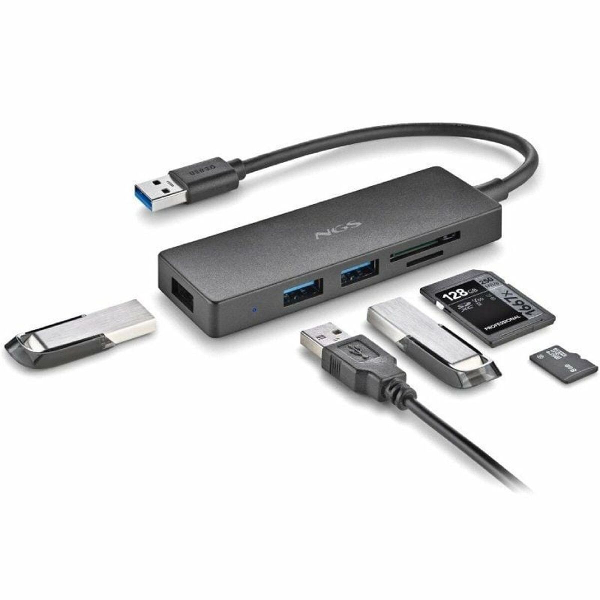 USB-HUB NGS IHUBREADER USB x 3 - 3