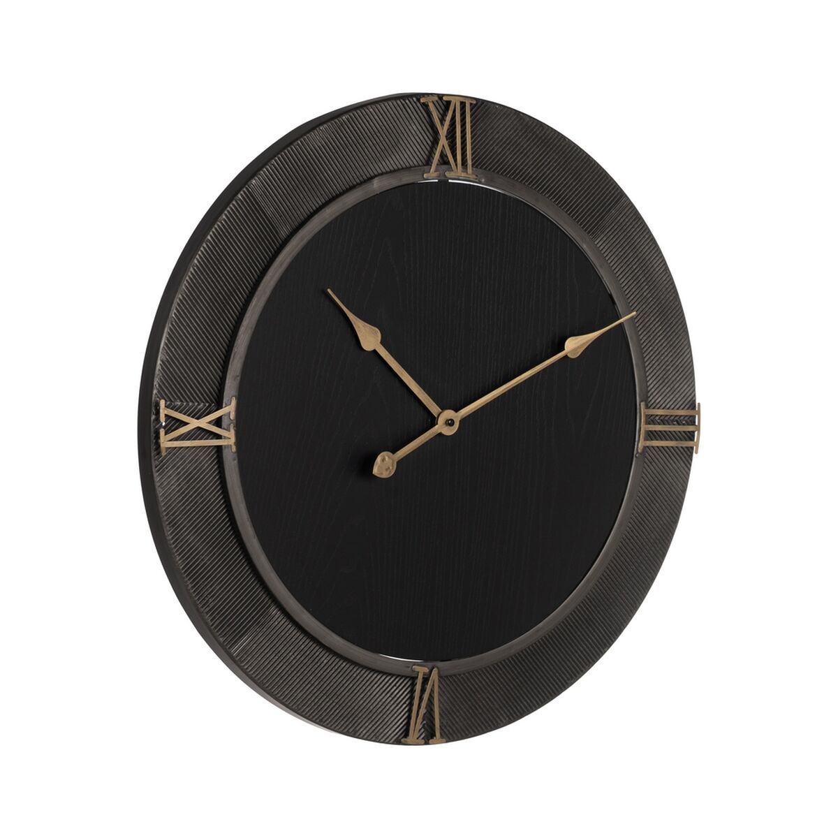 Väggklocka Svart Gyllene Järn Trä MDF 61 x 2,5 x 61 cm - 2