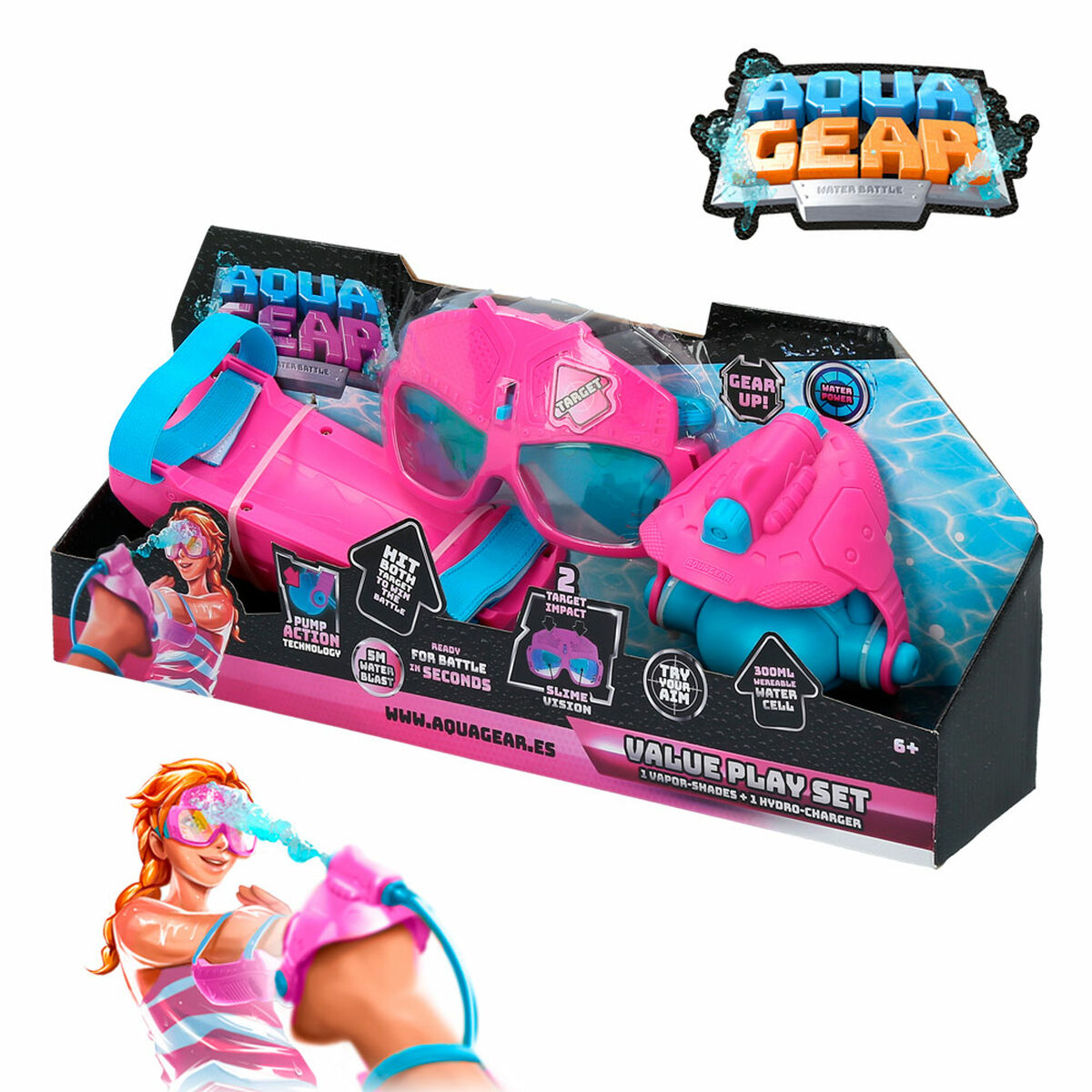 Vattenpistol Eolo AQUA GEAR Rosa 250 ml 38 x 8 x 7,5 cm (6 antal) - 10