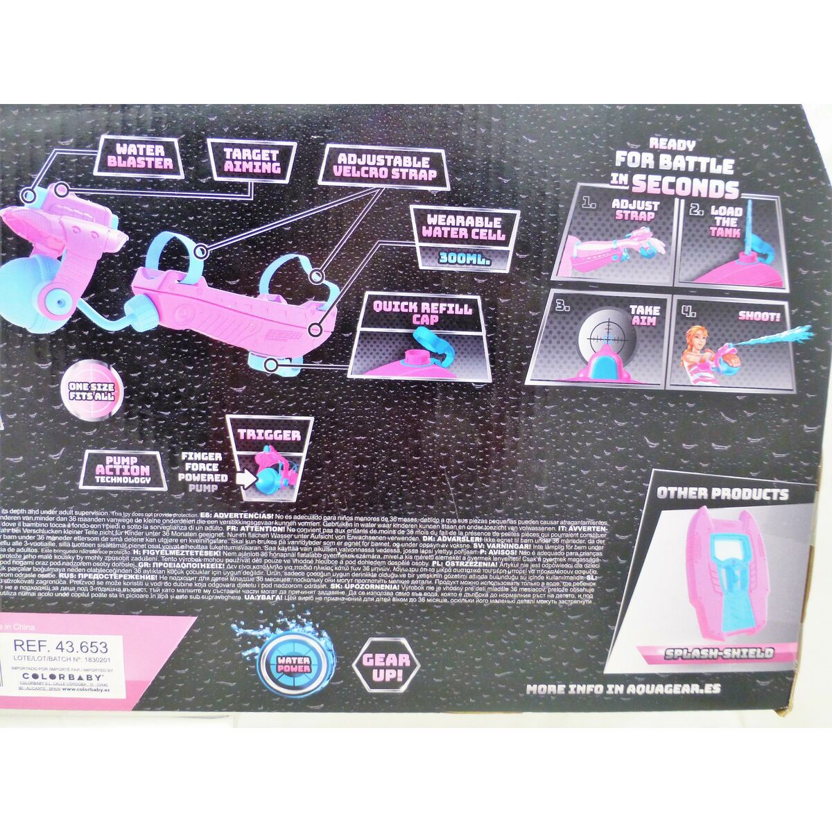 Vattenpistol Eolo AQUA GEAR Rosa 250 ml 38 x 8 x 7,5 cm (6 antal) - 13