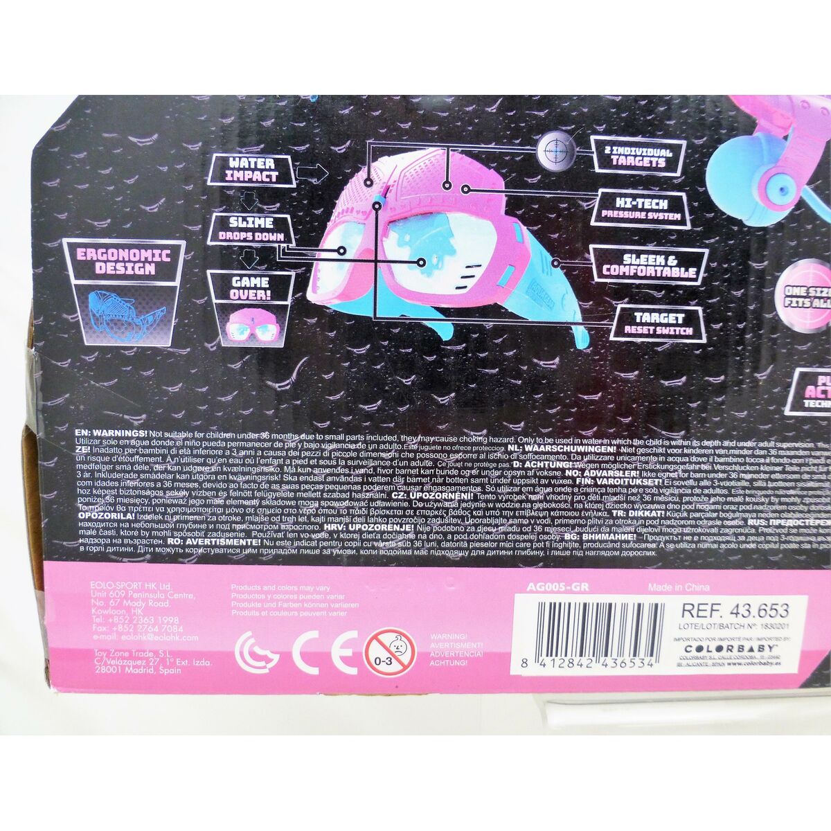 Vattenpistol Eolo AQUA GEAR Rosa 250 ml 38 x 8 x 7,5 cm (6 antal) - 12