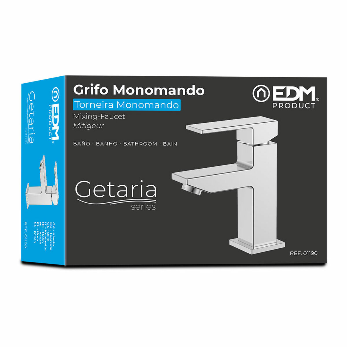 Blandare EDM 01190 Getaria Rostfritt stål Mässing Zink 5 x 13,2 x 15,7 cm Tvättfat - 5