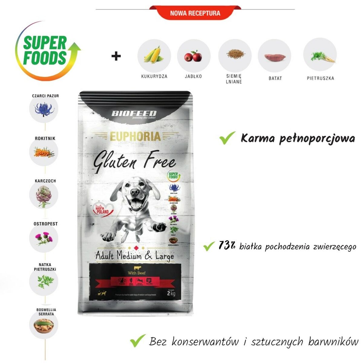 Foder Biofeed Adult Medium & Large Kalvkött 12 kg - 3