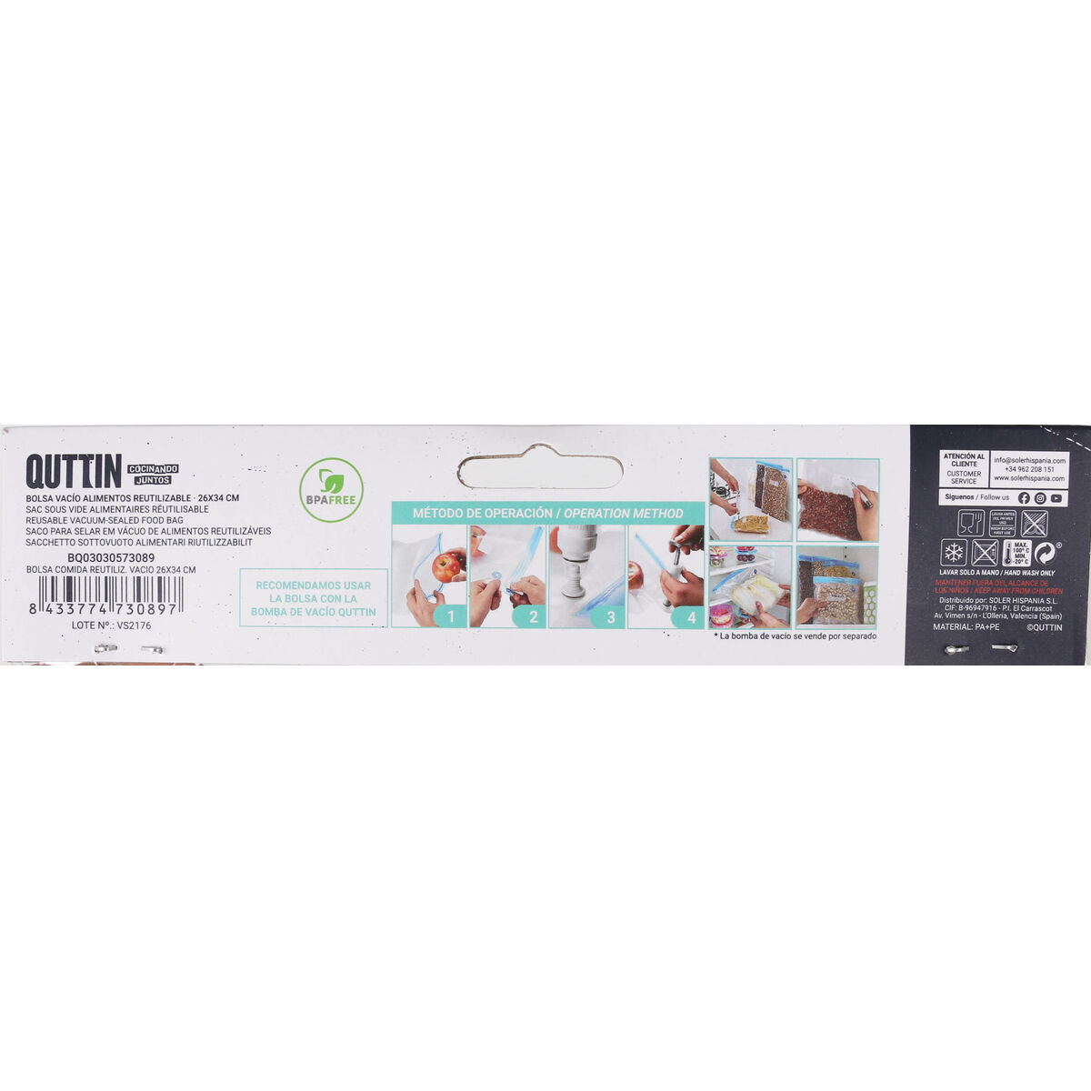 Återanvändbar matväska Quttin Dammsugarslang 4 Delar 26 x 34 cm (24 antal) - 9